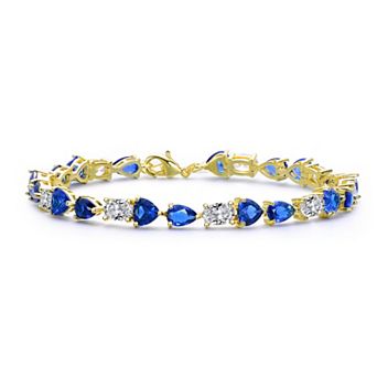 Eternal Sparkle Blue & Clear Cubic Zirconia Tennis Bracelet