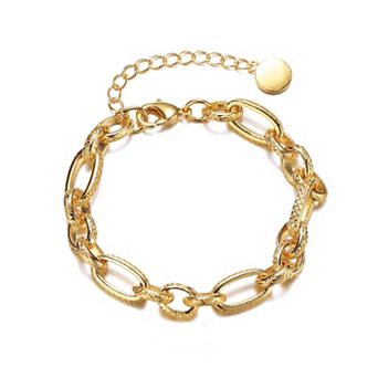 14k Gold Over Silver Link Chain Bracelet