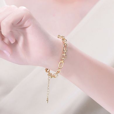 14k Gold Over Silver Link Chain Bracelet