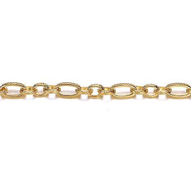 14k Gold Over Silver Link Chain Bracelet