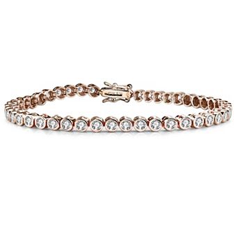 Round Bezel-Set Bracelet with Cubic Zirconia