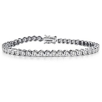 Round Bezel-Set Bracelet with Cubic Zirconia