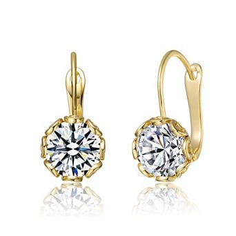 Solitaire Drop Earrings with Cubic Zirconia