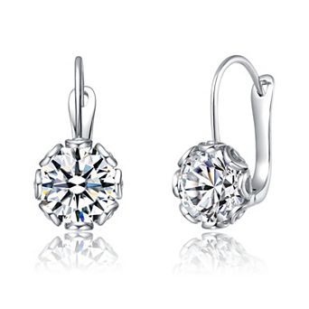 Solitaire Drop Earrings with Cubic Zirconia