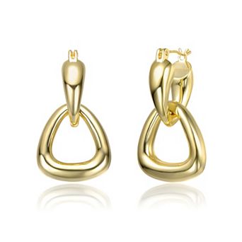 Sterling Silver Interlocking V-Shape Dangle Earrings