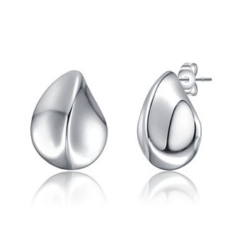 Sterling Silver Raindrop Stud Earrings