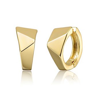 14k Gold over Sterling Silver Geometric Infinity Mini Hoop Earrings