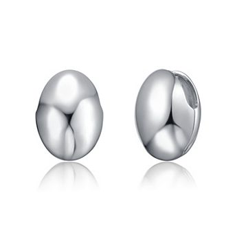 Sterling Silver Puffy Button Stud Earrings