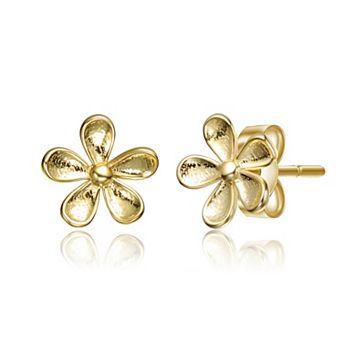 Kids 14k Gold over Sterling Silver Flower Earrings