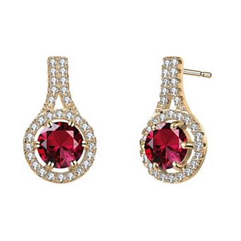 Sterling Silver Round Cubic Zirconia Drop Earrings
