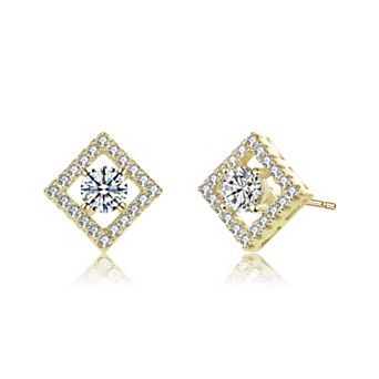 Sterling Silver Cubic Zirconia Halo Stud Earrings