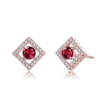 Sterling Silver Cubic Zirconia Halo Stud Earrings