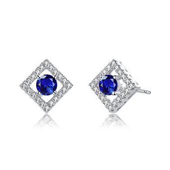 Sterling Silver Cubic Zirconia Halo Stud Earrings