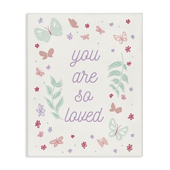 Stupell Home Decor Floral You Are So Loved Canvas Wall Art