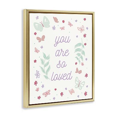 Stupell Home Decor Floral You Are So Loved Framed Canvas Wall Art