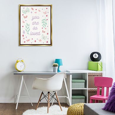 Stupell Home Decor Floral You Are So Loved Framed Canvas Wall Art
