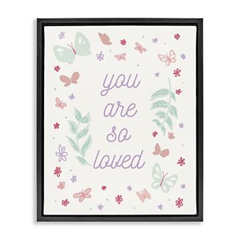 Stupell Home Decor Floral You Are So Loved Framed Canvas Wall Art