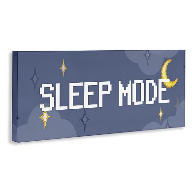 Stupell Home Decor Sleep Mode Pixel Phrase Canvas Wall Art
