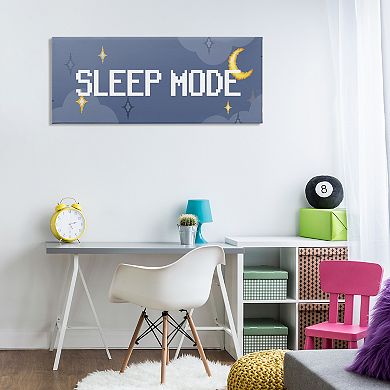 Stupell Home Decor Sleep Mode Pixel Phrase Canvas Wall Art