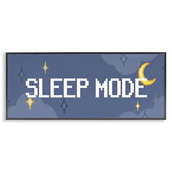 Stupell Home Decor Sleep Mode Pixel Phrase Framed Wall Art
