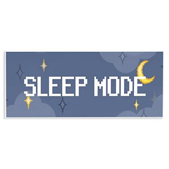 Stupell Home Decor Sleep Mode Pixel Phrase Plaque Wall Art