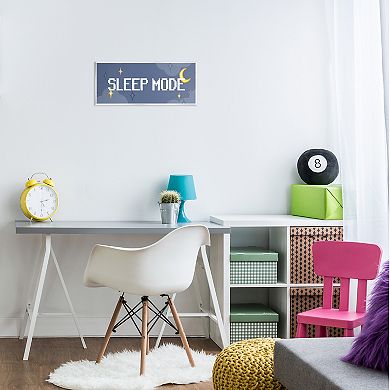 Stupell Home Decor Sleep Mode Pixel Phrase Plaque Wall Art