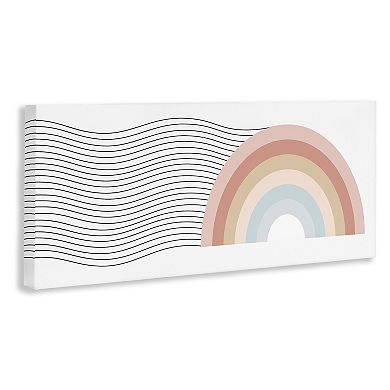 Stupell Home Decor Wavy Rainbow Pattern Canvas Wall Art