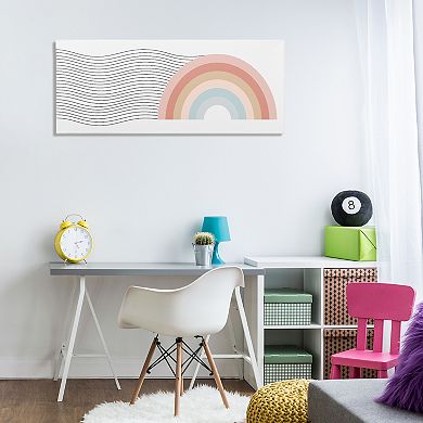 Stupell Home Decor Wavy Rainbow Pattern Canvas Wall Art
