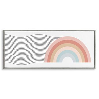 Stupell Home Decor Wavy Rainbow Pattern Framed Wall Art