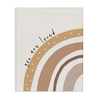 Stupell Home Decor You Are Loved Rainbow Canvas Wall Art