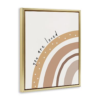 Stupell Home Decor You Are Loved Rainbow Framed Canvas Wall Art