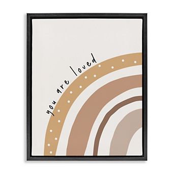 Stupell Home Decor You Are Loved Rainbow Framed Canvas Wall Art