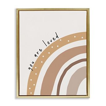 Stupell Home Decor You Are Loved Rainbow Framed Canvas Wall Art
