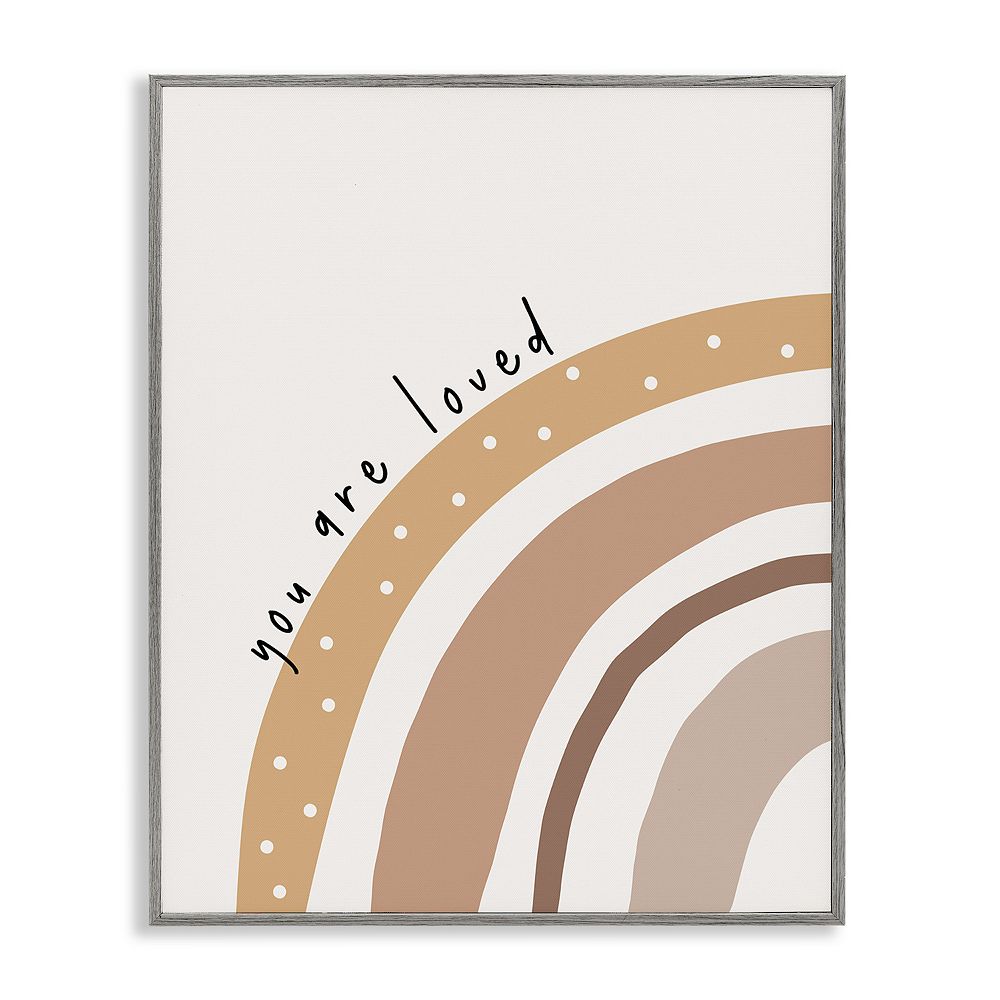 Stupell Home Decor You Are Loved Rainbow Framed Wall Art