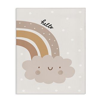Stupell Home Decor Hello Earthy Rainbow Canvas Wall Art