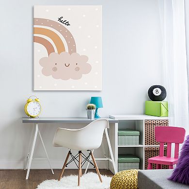 Stupell Home Decor Hello Earthy Rainbow Canvas Wall Art