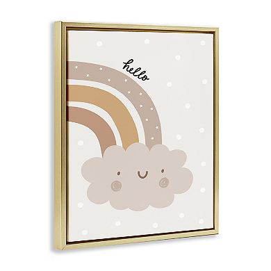 Stupell Home Decor Hello Earthy Rainbow Framed Canvas Wall Art