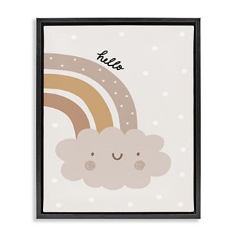 Stupell Home Decor Hello Earthy Rainbow Framed Canvas Wall Art