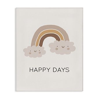 Stupell Home Decor Happy Days Rainbow Canvas Wall Art