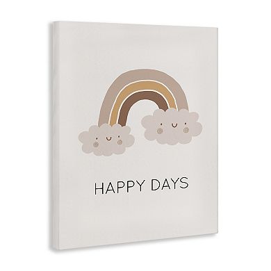 Stupell Home Decor Happy Days Rainbow Canvas Wall Art