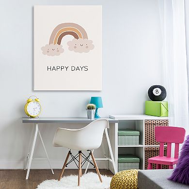 Stupell Home Decor Happy Days Rainbow Canvas Wall Art