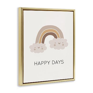 Stupell Home Decor Happy Days Rainbow Framed Canvas Wall Art
