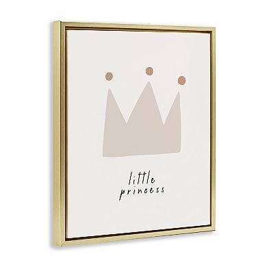 Stupell Home Decor Little Princess Crown Framed Canvas Wall Art