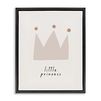 Stupell Home Decor Little Princess Crown Framed Canvas Wall Art