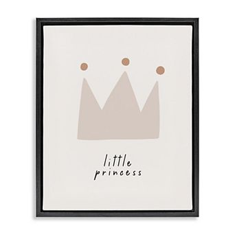 Stupell Home Decor Little Princess Crown Framed Canvas Wall Art