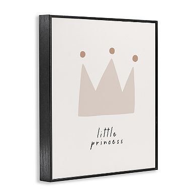 Stupell Home Decor Little Princess Crown Framed Canvas Wall Art