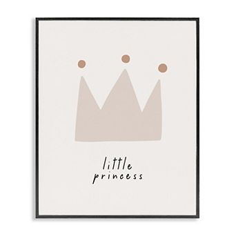 Stupell Home Decor Little Princess Crown Framed Canvas Wall Art