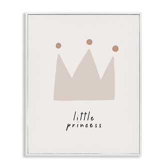 Stupell Home Decor Little Princess Crown Framed Canvas Wall Art