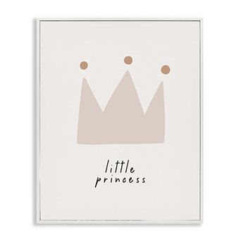 Stupell Home Decor Little Princess Crown Framed Canvas Wall Art