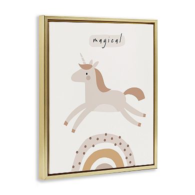 Stupell Home Decor Magical Unicorn & Rainbow Framed Canvas Wall Art